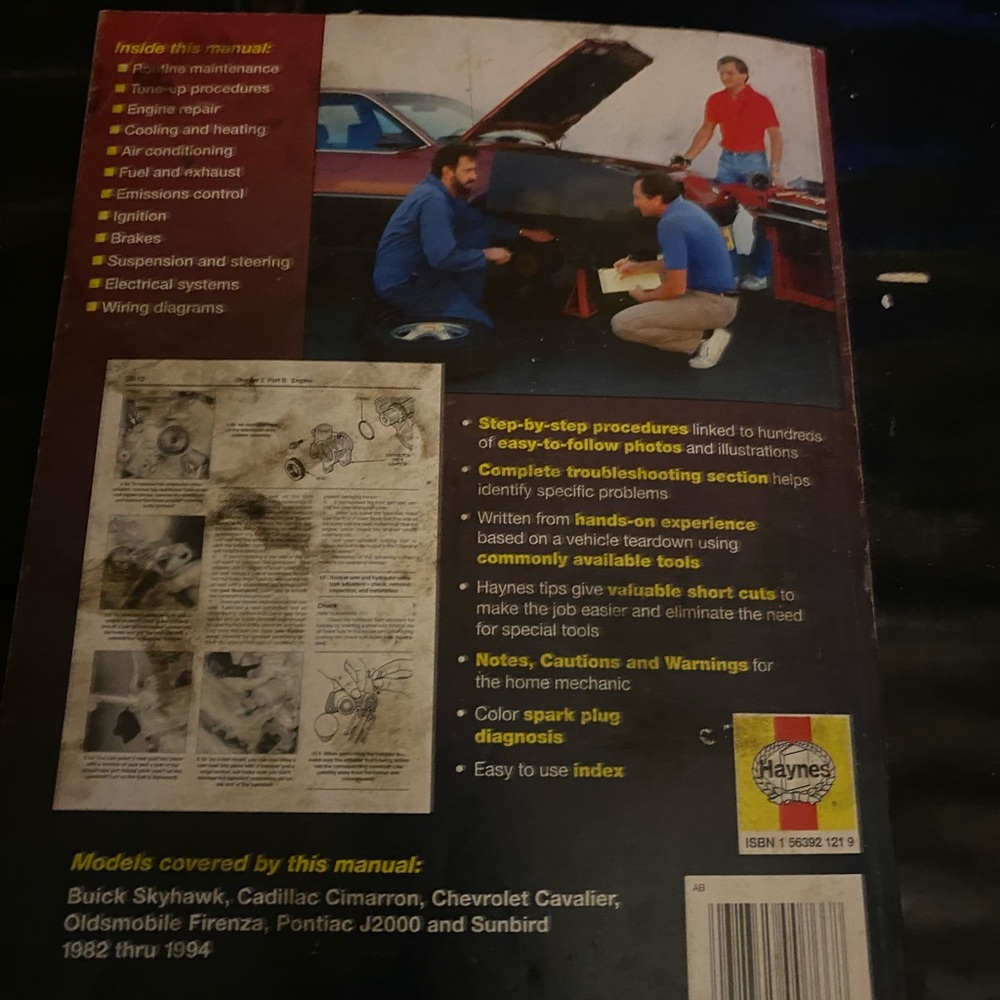 Haynes General Motors 1982-1994 automotive repair manual 38015 skyhawk, Sunbird - Picture 8 of 10